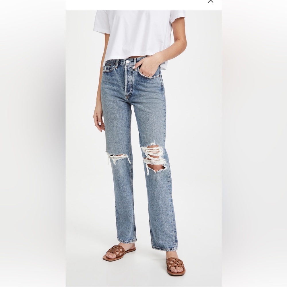 AGOLDE Lana Mid Rise Full Length Straight in Backdrop -size 30 and size 29